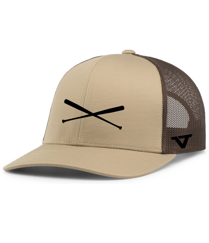 Khaki 'Bats' Trucker Snapback - BLK