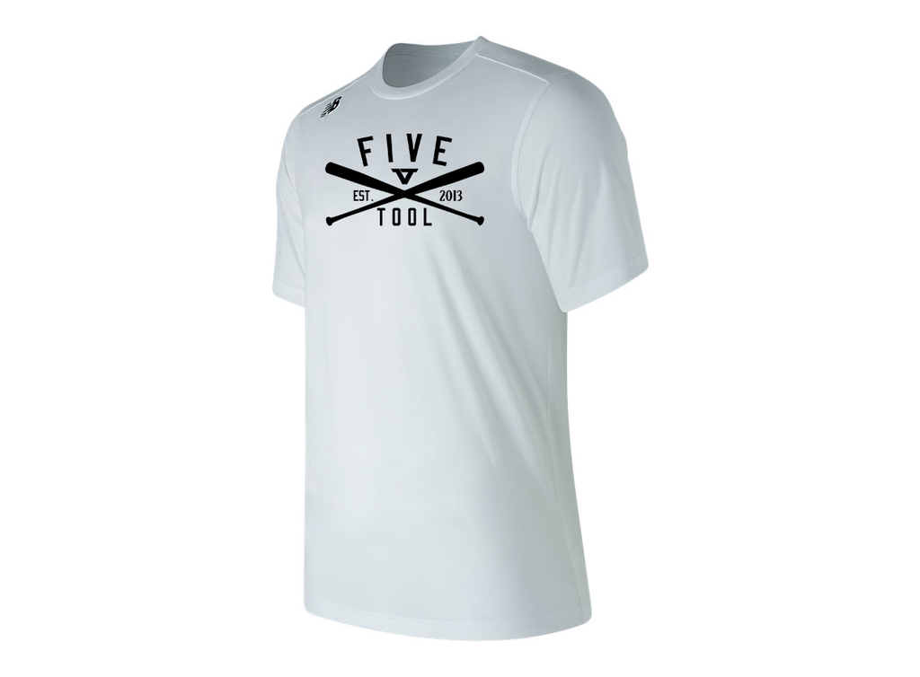 White New Balance 'Classic Bats' Short Sleeve Tech T-Shirt - BLK