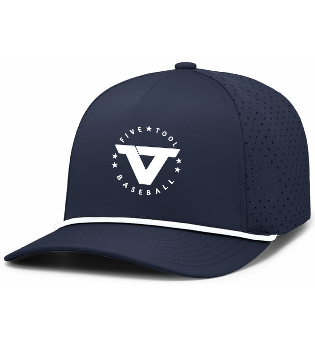 Navy 'Skeleton' Weekender Perforated Snapback Cap - WHT