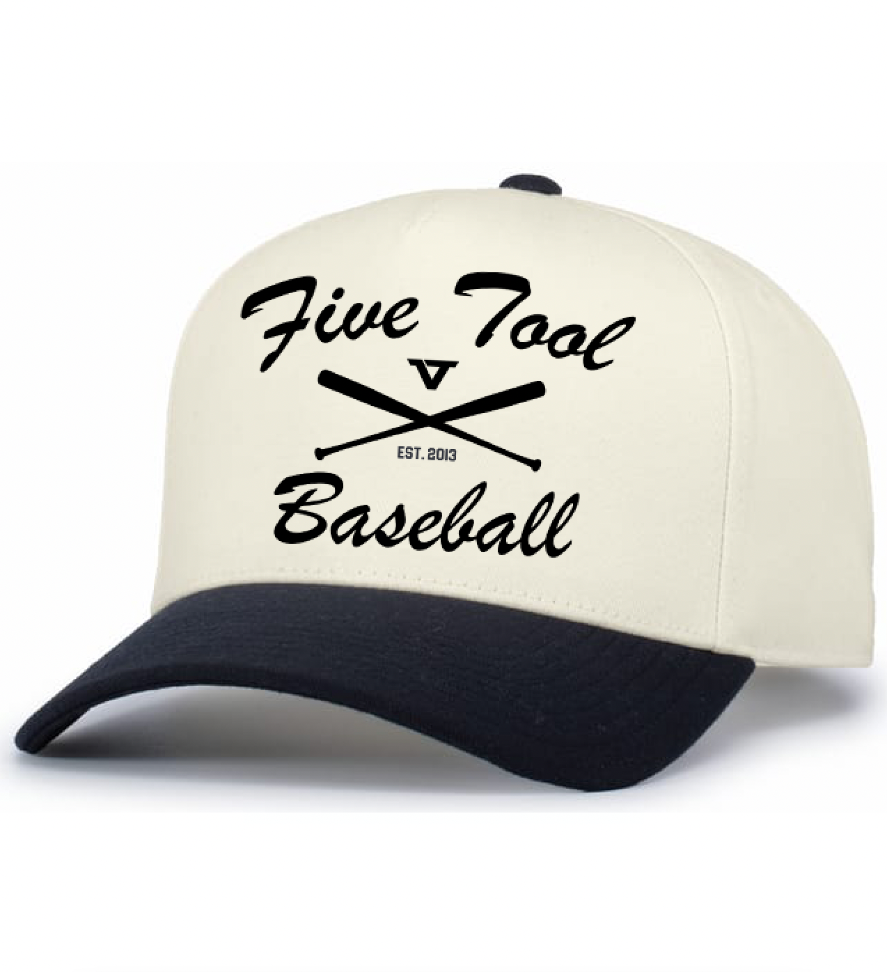 Vintage White/Navy 'Revamped Bats' Heritage 5-Panel Snapback Cap