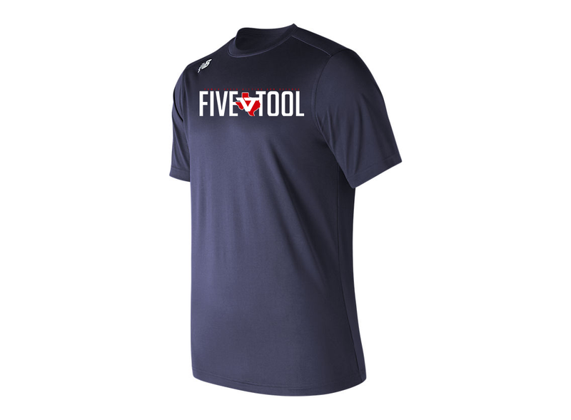 Navy New Balance 'Five Tools' Short Sleeve Tech T-Shirt - Texas