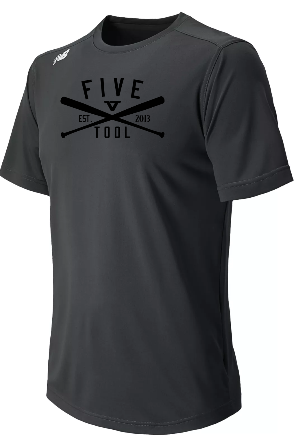 Dark Heather New Balance 'Classic Bats' Short Sleeve Tech T-Shirt - BLK