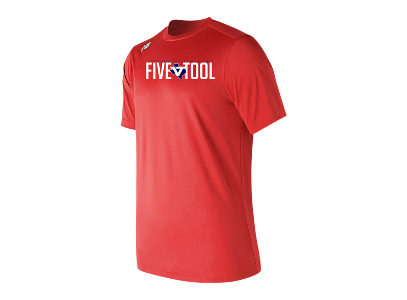 Red New Balance 'Five Tools' Texas Short Sleeve Tech T-Shirt - WHT