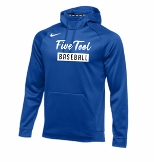 Blue 'Cursive' Therma Hoodie - WHT