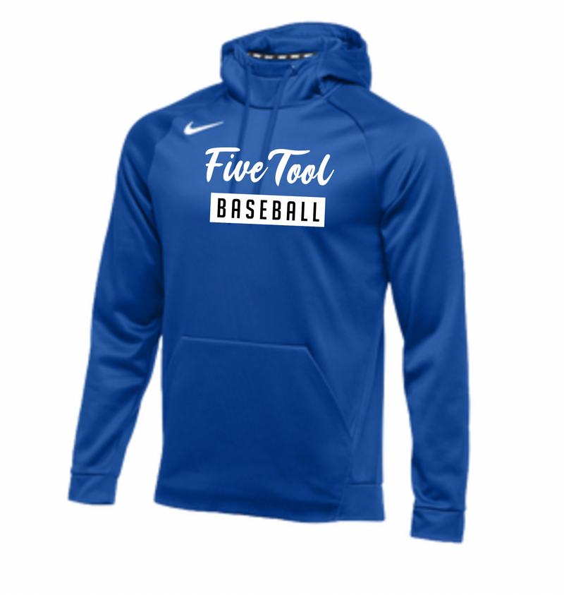 Blue 'Cursive' Therma Hoodie - WHT